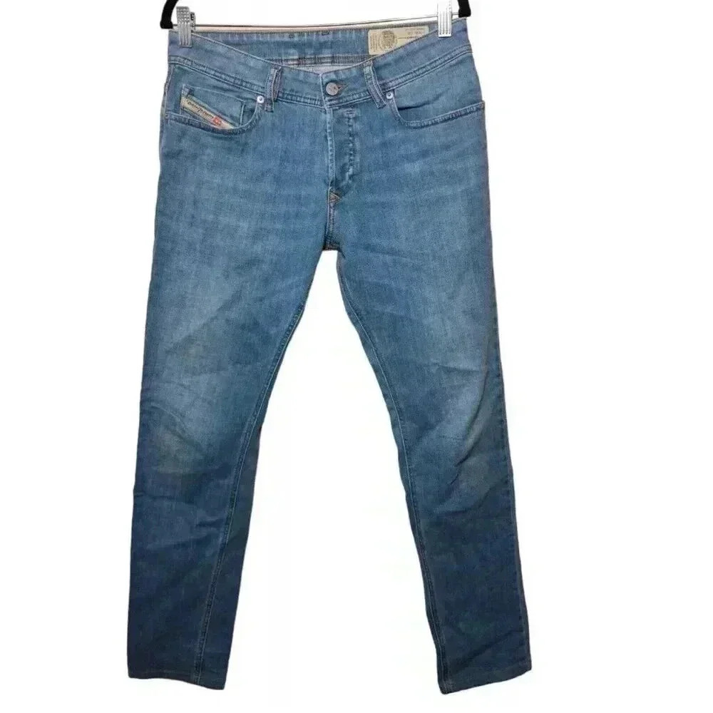 Diesel Jeans Mens 30X32 Blue Slim Skinny Sleenker Button Fly Stretch (*30x30)